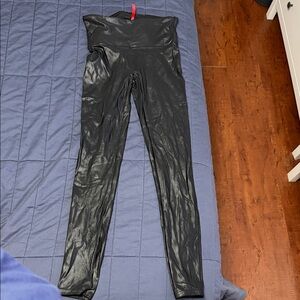 SPANX Black Shiny Leggings